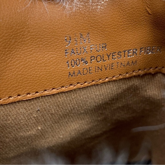 Paolo Flossie Brown Faux Fur Cuff Hidden Wedge Bootie 9 1/2 M - Picture 11 of 14